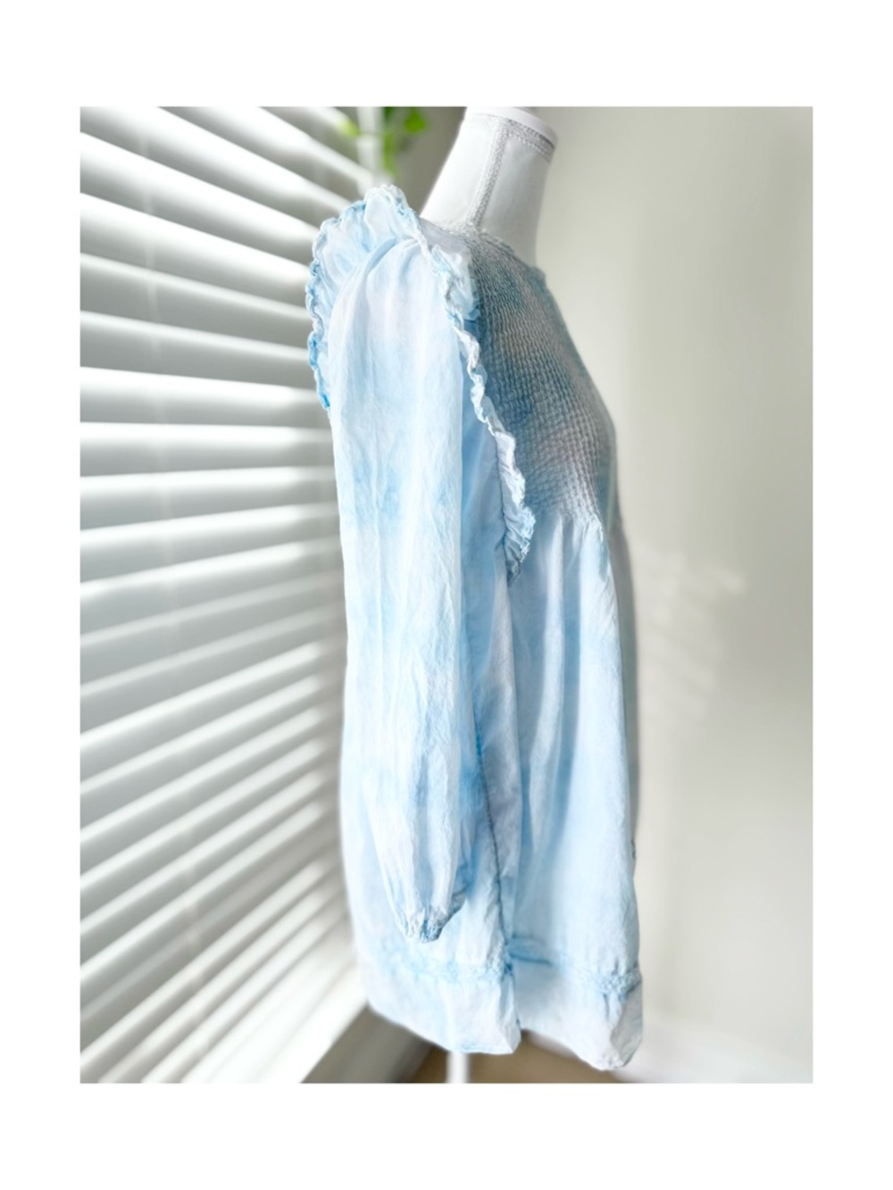 Wilfred Light Blue Ruffled Smocked Baby Doll Dress - Picture 4 of 8